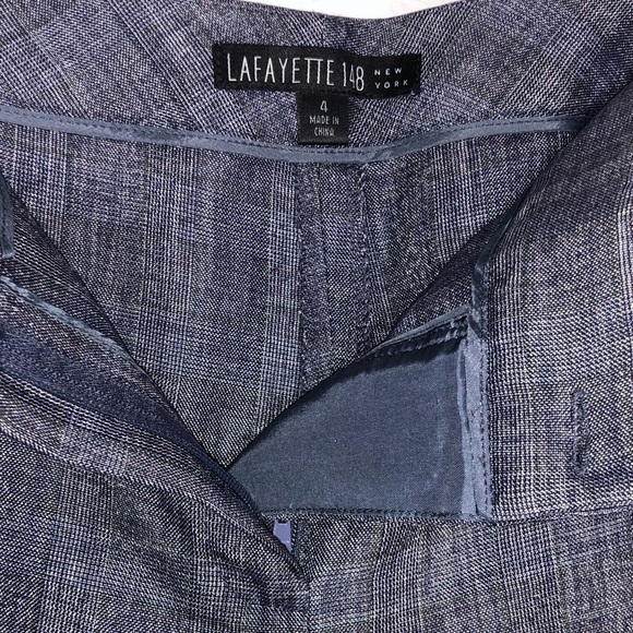 Lafayette 148 High Waist Blue Gray Light Wool Menswear Inspired Pants size 4 - Picture 5 of 9